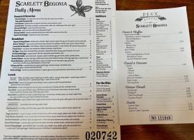 Scarlett Begonia menu