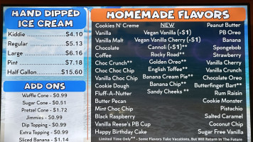 Daddy O’s Creamery menu