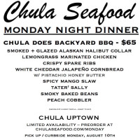 Chula Seafood menu