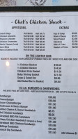 Chet's Lakeside Inn menu