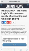 Layla’s Kitchen menu