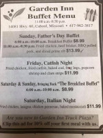 Garden Inn Truck Plaza menu