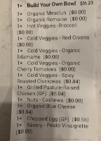 Upbeet menu
