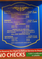 Hibachi Super Buffet menu