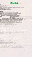 Dek Thai menu