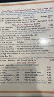 Saigon Hut menu