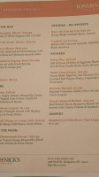 Tony Nicks Kingston menu