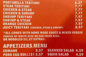 Juicy Teriyaki menu