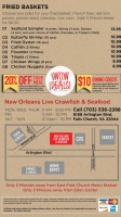 Live Crawfish Seafood menu