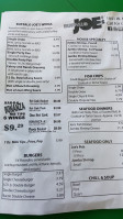 Buffalo Joe's menu