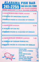 Alabama Fish menu