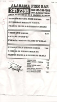 Alabama Fish menu