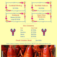 Taylor Lobster Co. menu