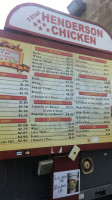 Henderson Chicken menu