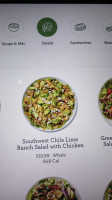 Panera Bread menu