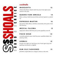 Shoals menu