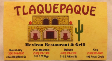 Tlaquepaque Mexican Grill menu