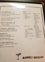 Mainely Mexican menu