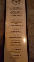 Our Wicked Lady menu