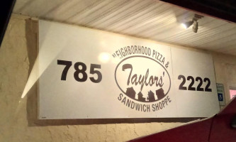 Taylors’ Pizza House menu