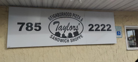 Taylors’ Pizza House menu