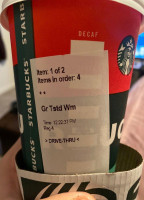 Starbucks menu