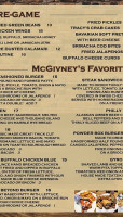 Mcgivney's Sports Grill menu