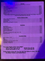 Oasis Restaurant menu