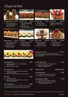 Irashai Japanese menu