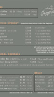 Reginald's Coffee menu