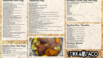 Tikka Taco menu