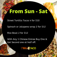 Tikka Taco menu