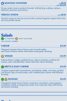 Lion's Head Tavern menu