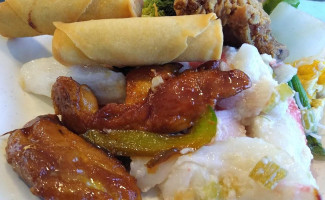 Plateful Chinese Buffet food