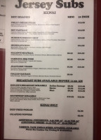 Jersey Subs menu