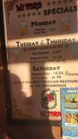 Mi Toro Mexican Restaurant menu