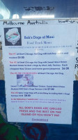 Bob's Dogs menu