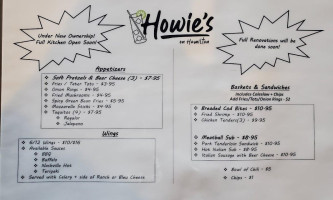 Howie's On Hamilton menu