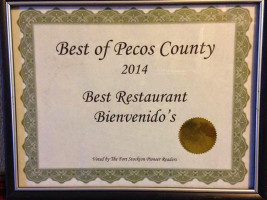 Bienvenidos menu
