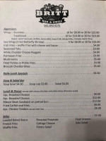 Britt Grill menu