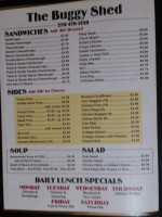 Buggy Shed menu