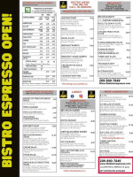 Bistro Espresso menu