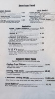 The Village Barn Cafe menu
