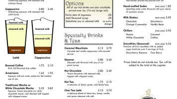 The Library Cafe At Princeton Public Library menu