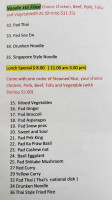 Chokdee Thai Kitchen menu