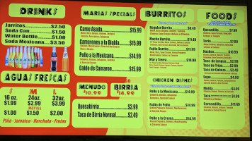 Taqueria Las Maria's Llc menu