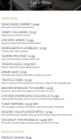 Front Street Tavern menu
