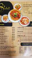 Siam Express menu