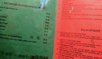 Noodle Time menu