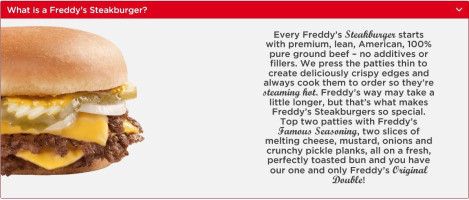 Freddy's Frozen Custard Steakburgers menu